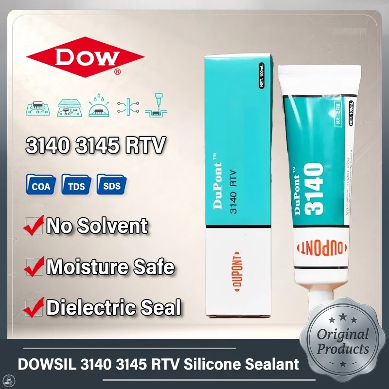 DOWSIL 3140 3145 RTV Silicone Sealant PCB IC Electronic Component Fixing Waterproof Insulation Wire Lead Clear Gray 90ml 300ml