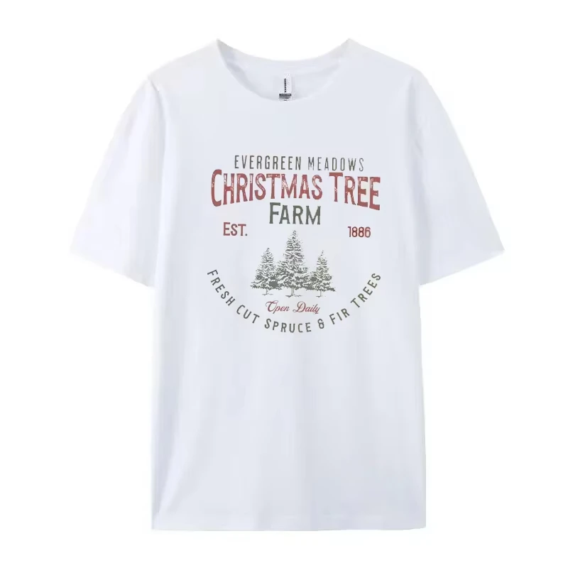 T-shirt stampate per uomo e donna, moda natalizia di strada hip-hop, graziose magliette in cotone a maniche corte autunnali e invernali