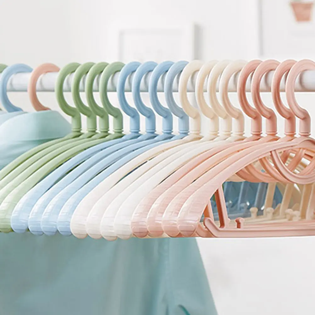 

5pcs Sproof Clothes Hanger Plastic Household Wardrobe Bracket Non-Slip Windproof Multipurpose Clothes Rack For Bathroom