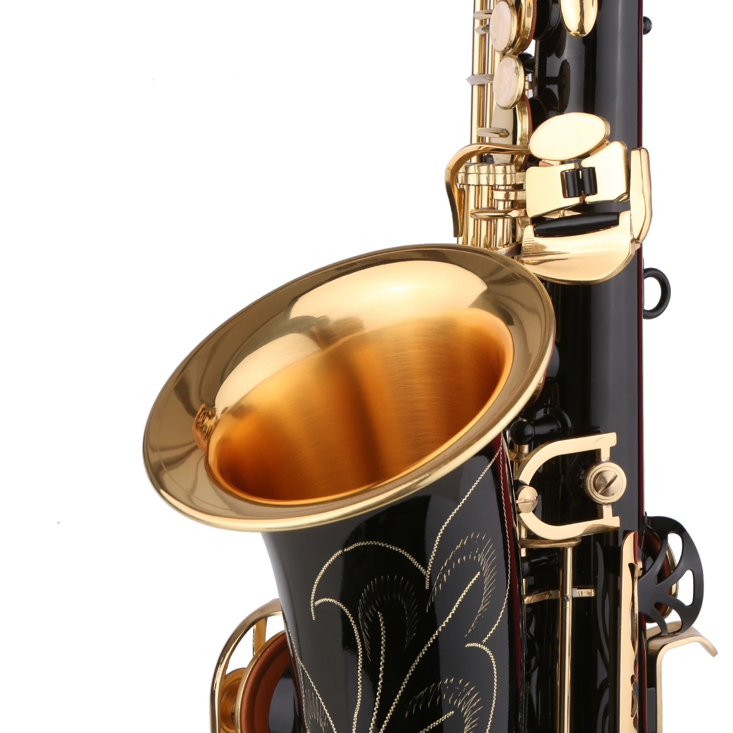 Saxophone Black Paint E-flat Sax for Beginner Student Intermediate Player Brass Eb Alto Saxophone with Mouthpiece Carrying Case