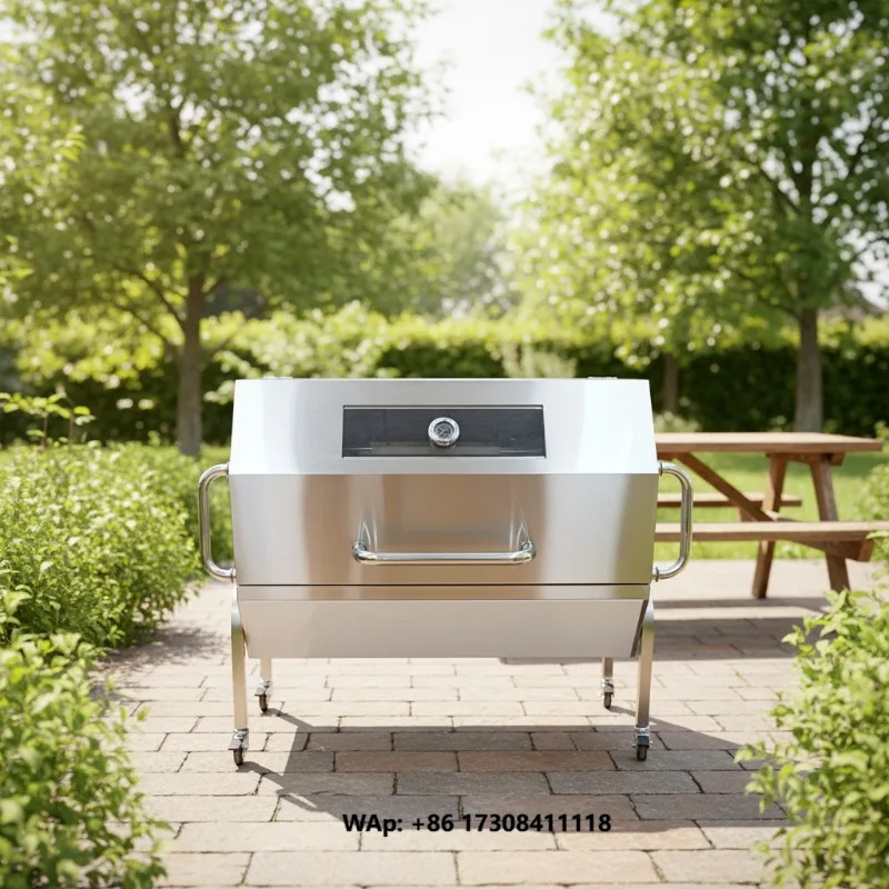 Portable Infrared Charcoal and Gas BBQ Modern Stainless Steel Whole Pig Lamb Chicken Rotisserie Grill Garden Outdoor