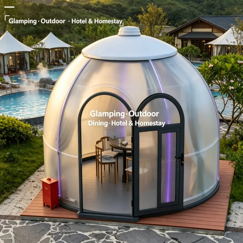

Glamping Starry Sky Dome Hotel Grade Waterproof Windproof PC Bubble House With Ventilation Customized 5m 6m 7m For Eco Resort