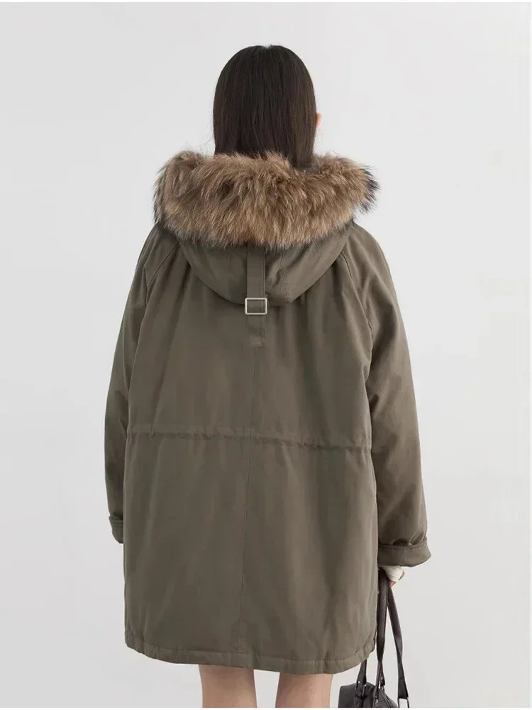 CHIC VEN Women Down Coats Casual Loose Hooded Fur Collar Warm Jackets Korean 90 White Duck Down Female Coat Autumn Winter 2024