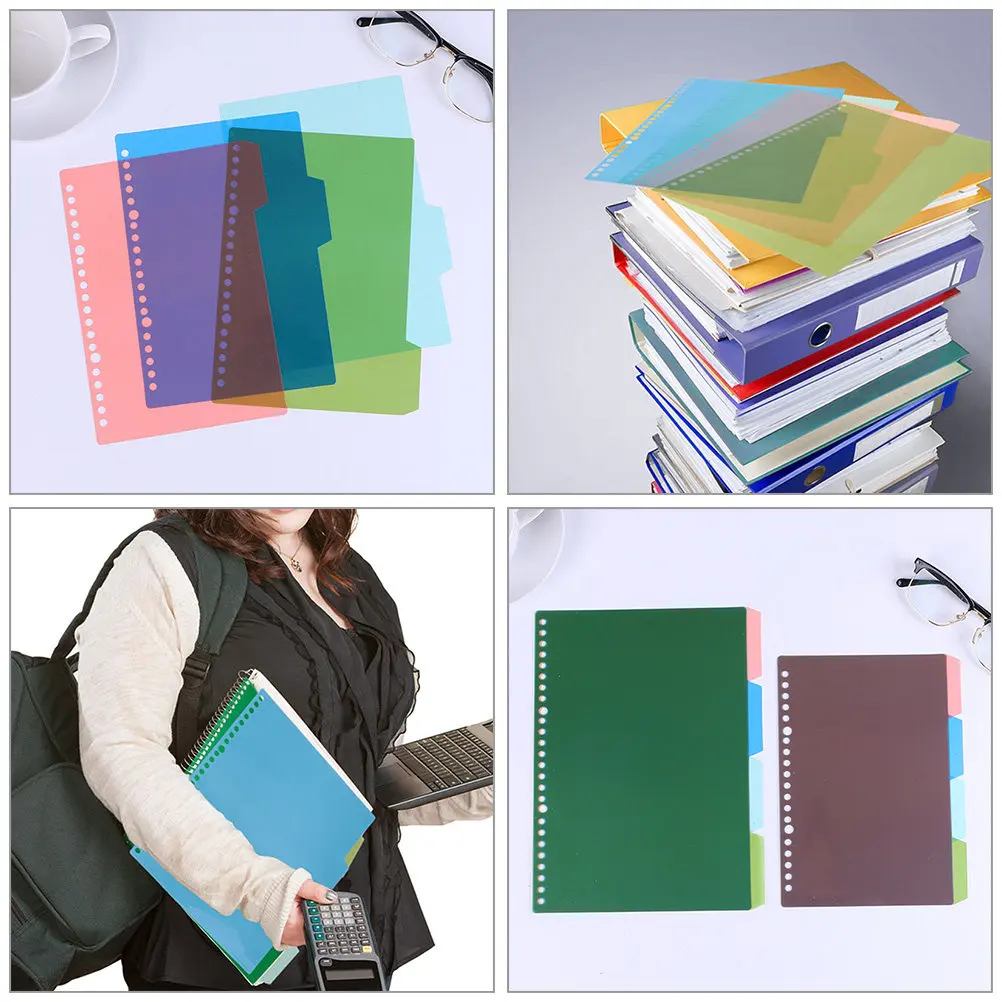 

10Sets Plastic Binder Dividers Index Divider Tabs for Loose Leaf Notebook Notepad Journal Diary Hardcover Book Organization