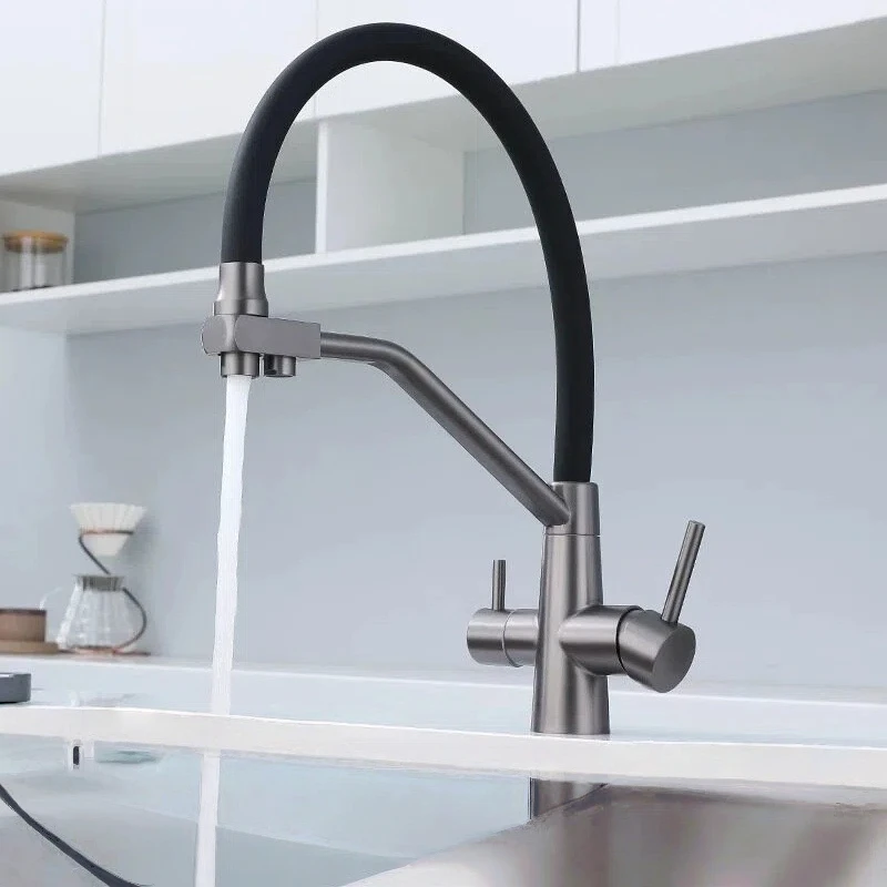 304 Stainless Steel Muse 3-in-1 Hot and Cold Water Purification Faucet Kitchen Vegetable Basin Universal Rotating Faucet