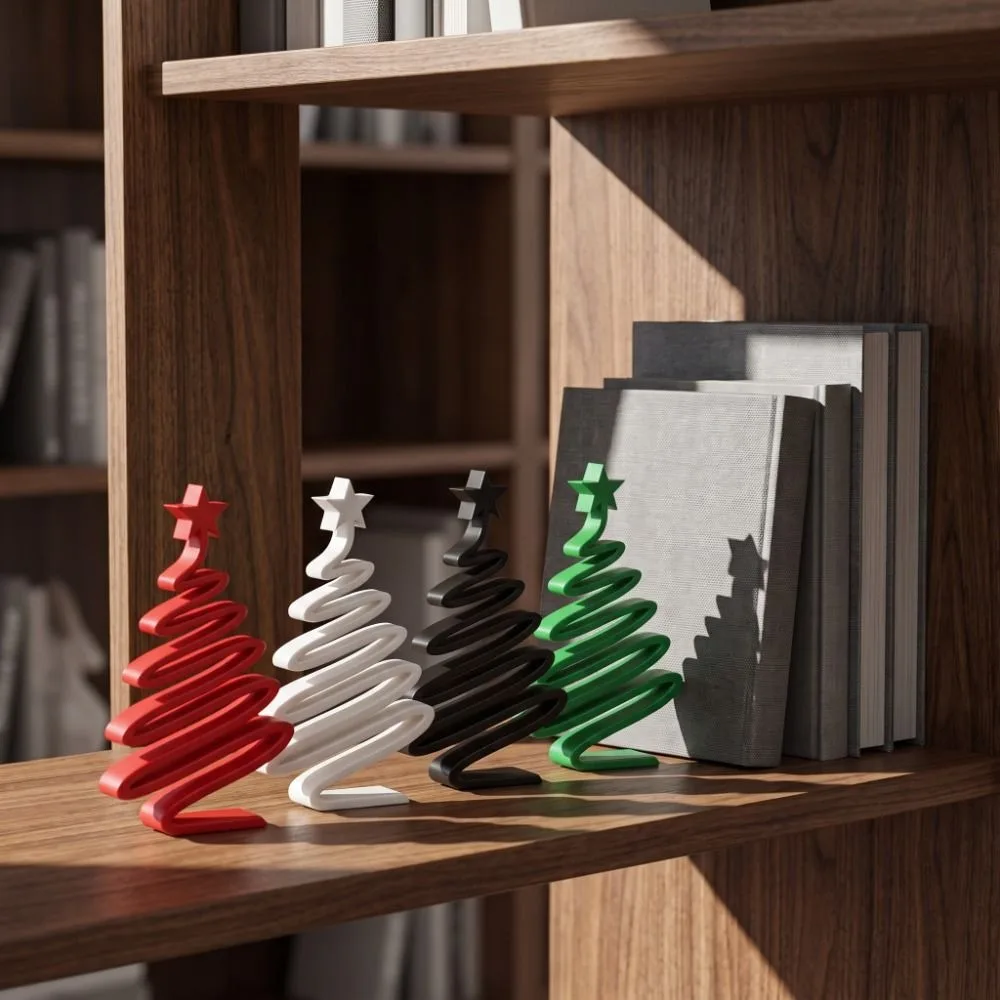 3D-Printed Christmas Figurine Spiral Shape Artistic Christmas Tree Ornament Hollow Out Irregular Desktop Decoration Living Room