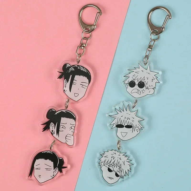 Anime Jujutsu Kaisen Cosplay Funny Long Keychain Gojo Satoru Geto Suguru Bag Pendant Fan Collection Props