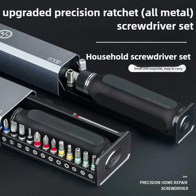 Ratcheting Screwdriver Set 10/28 in 1 Mini Magnetic Screwdriver Set with Case for Furniture/Car/Computer/Electronics