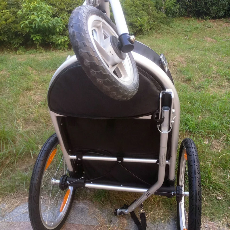 2 in 1 Single Kid Bicycle Trailer Have 20-Inch Inflatable Wheel, Red Color Baby Stroller/Jogger with Adjustable Handle