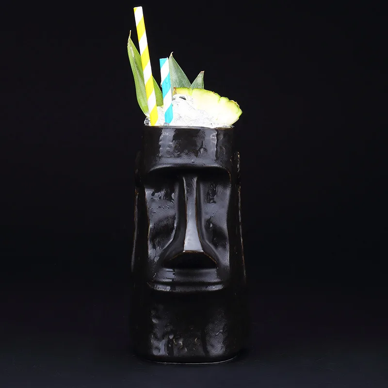 

700ml Hawaii Tiki Mugs Cocktail Cup Beer Beverage Mug Wine Mug Ceramic Ku.Ku.Kauioo Mugs Barware