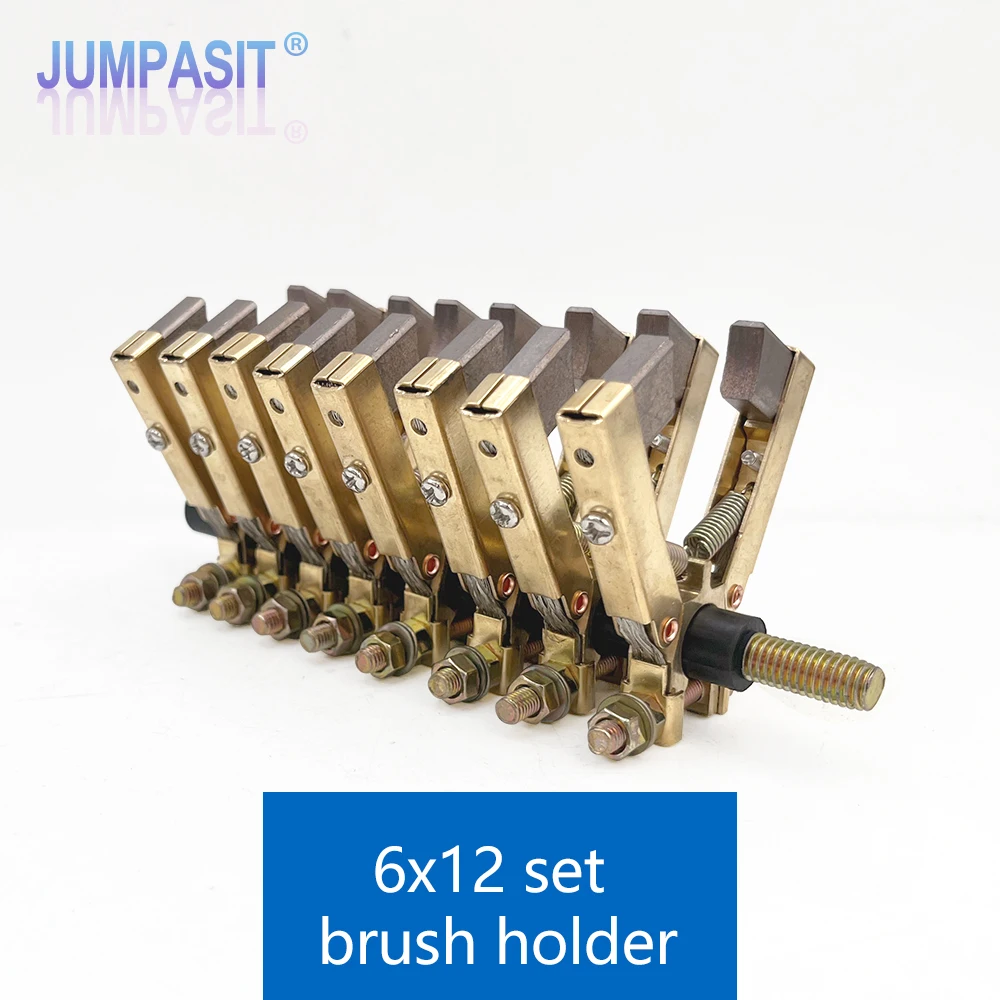 Jumpasit 8pcs per Set 6x12 V Shape Copper Carbon Brush Holder Assembly J204 J164 for 8 Way Slip Ring Motor 13A 15A