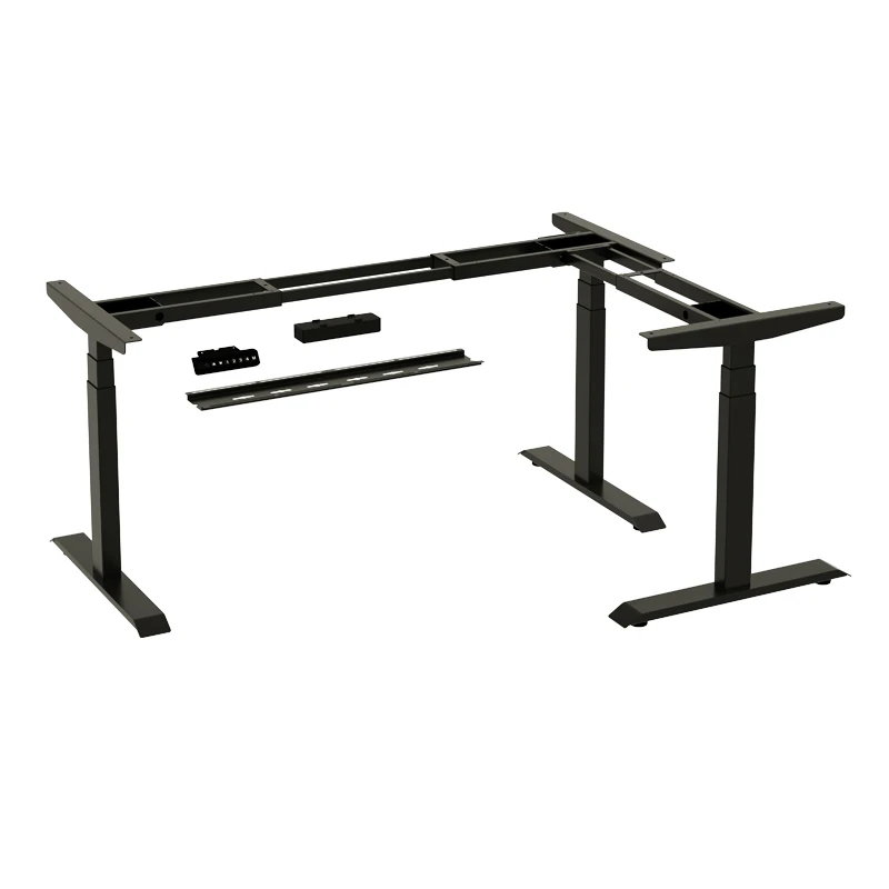 Dual Motor Smart Electric Ergonomic Adjustable Height L Shape Standing Desk Table Frame