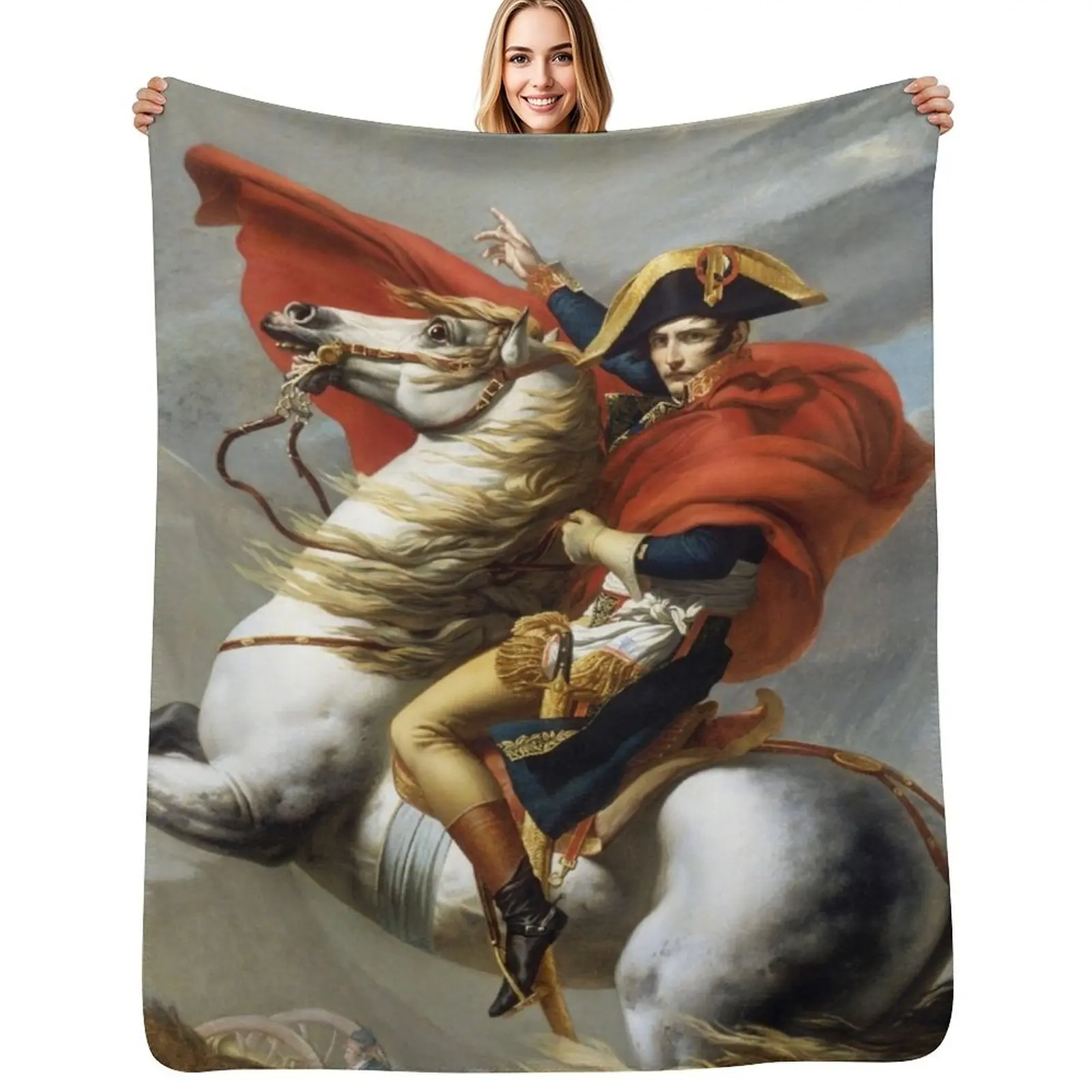 Napoleon Crossing the Alps Painting Restored Throw Blanket Multi-Purpose Thermal Thin Bed Tourist blankets ands Blankets