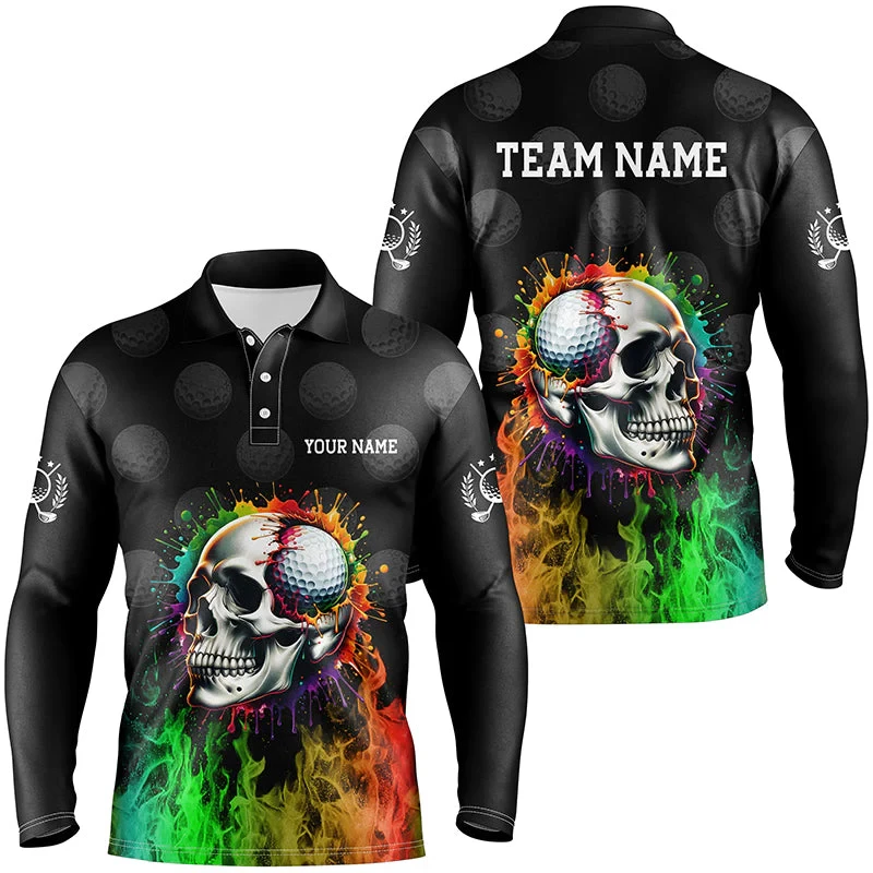 

Fashion Golf 3D Printed Polo Shirt Personalization Custom Name Team Name Long Sleeve Polo T Shirts Casual Loose Mens Sports Tops