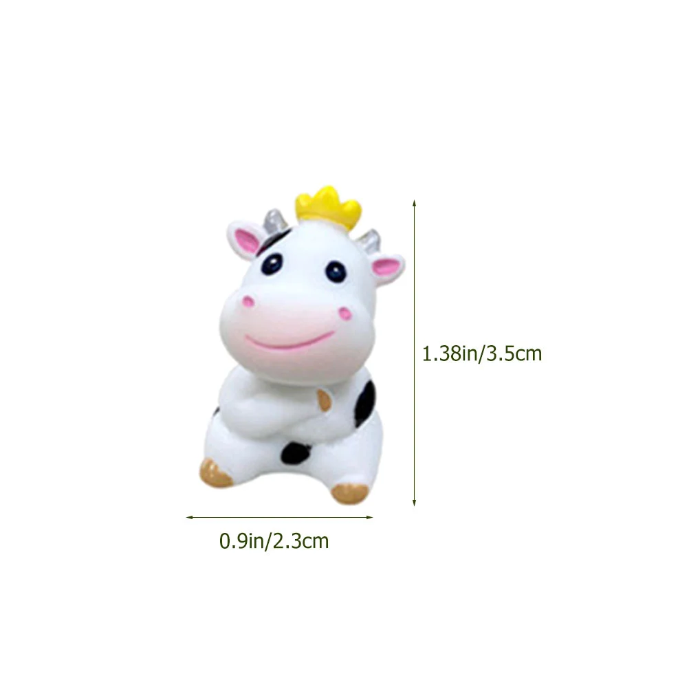 Ornaments Resin Cow Crafts Cartoon Statues Tiny Mini Garden Micro Landscape Cows Figurines Decor Adorable Toys Decors Dairy