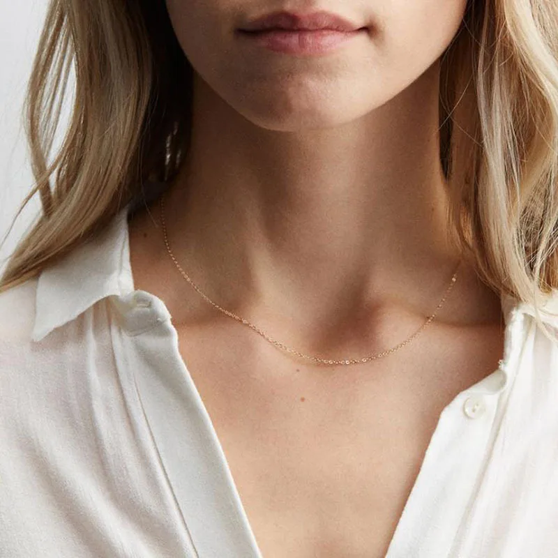 St-Delan 42+8CM Blade Chain Necklace with Tail Chain Women Stainless Steel Clavicle Chain Unisex Layering Jewelry Wholesale