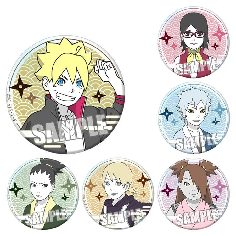 BORUTO Naruto الأجيال القادمة أنيمي شارة دبوس Boruto Uzumaki Sarada Uchiha Mitsuki ملحق معدني تحصيل البضائع هدية