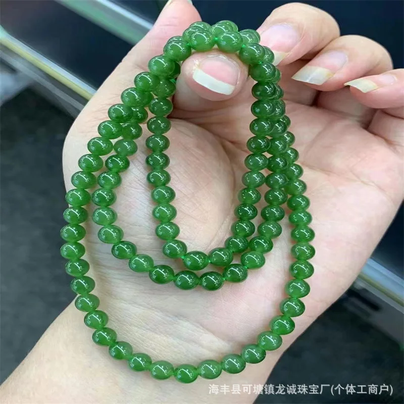 Factory Natural Hetian Jade Beads Bowl Feet without Black Bracelet Necklace