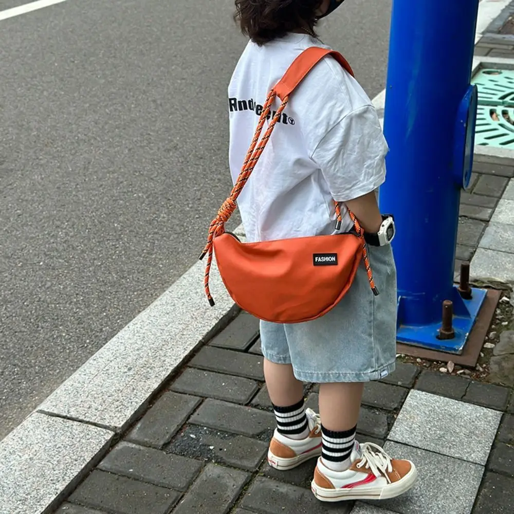 Ombro de pano para homens, Saco de armazenamento de grande capacidade, Cool Dumpling Bags, Cor sólida