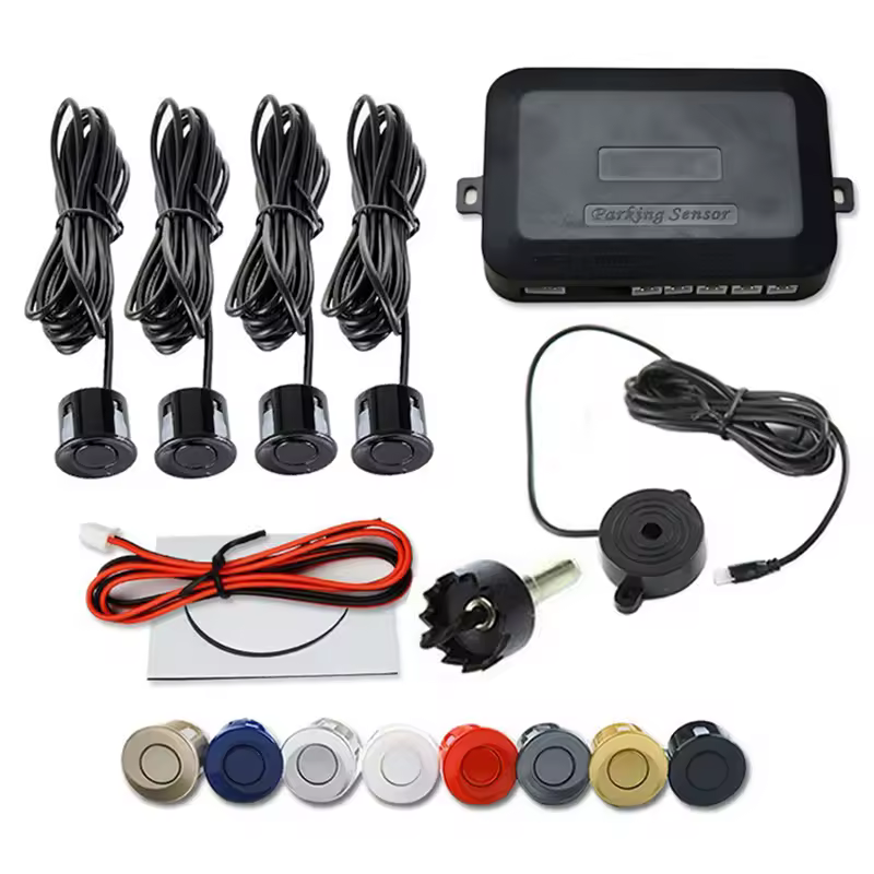 מערכת חיישן חניה אוטומטית לרכב Risingon 12V 22mm עם 4 חיישנים אוניברסליים, באזר, רדאר אחורי, התראת קול ומחקר