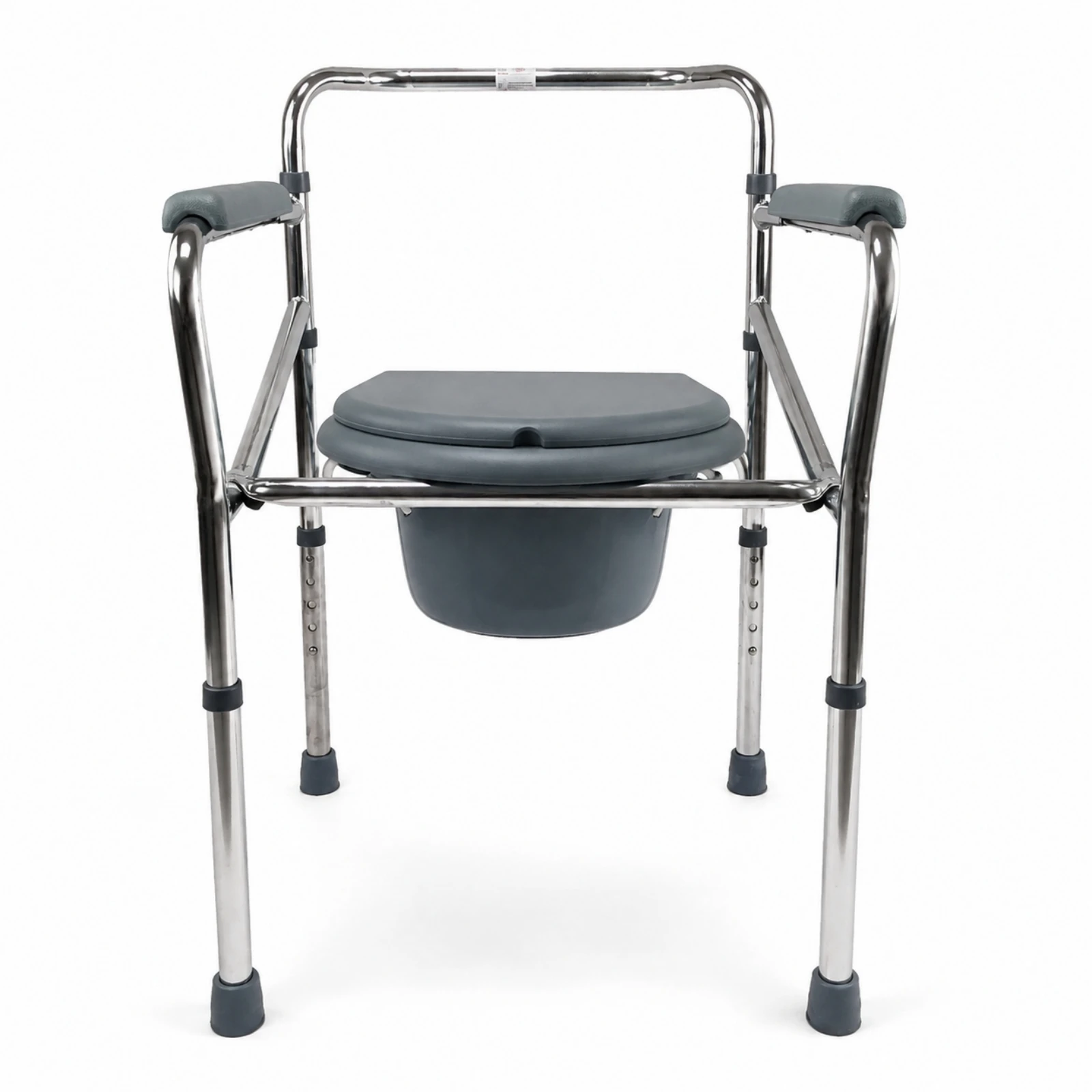 Foldable Bedside Commode Chair Non-Slip Commode Chair with Adjustable Legs Space-Saving Easy to Clean