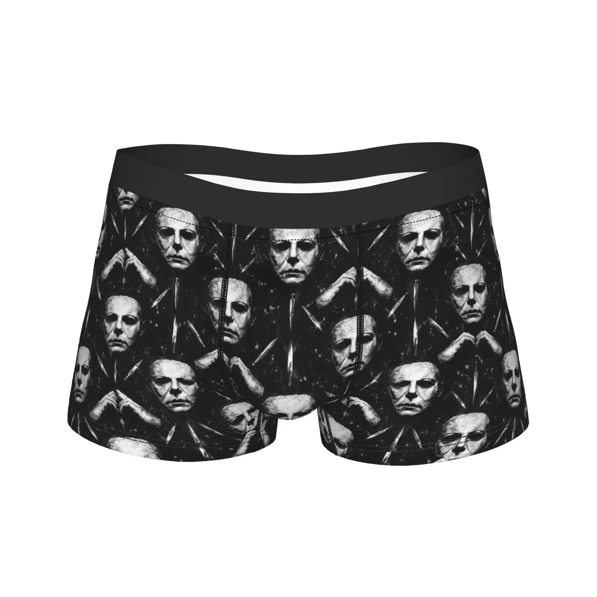 Slasher Heart Hands Creepy Halloween Graphic Masked Underwear  Man Underpants Soft Trend Boxer Shorts Boxer Brief Plus Size