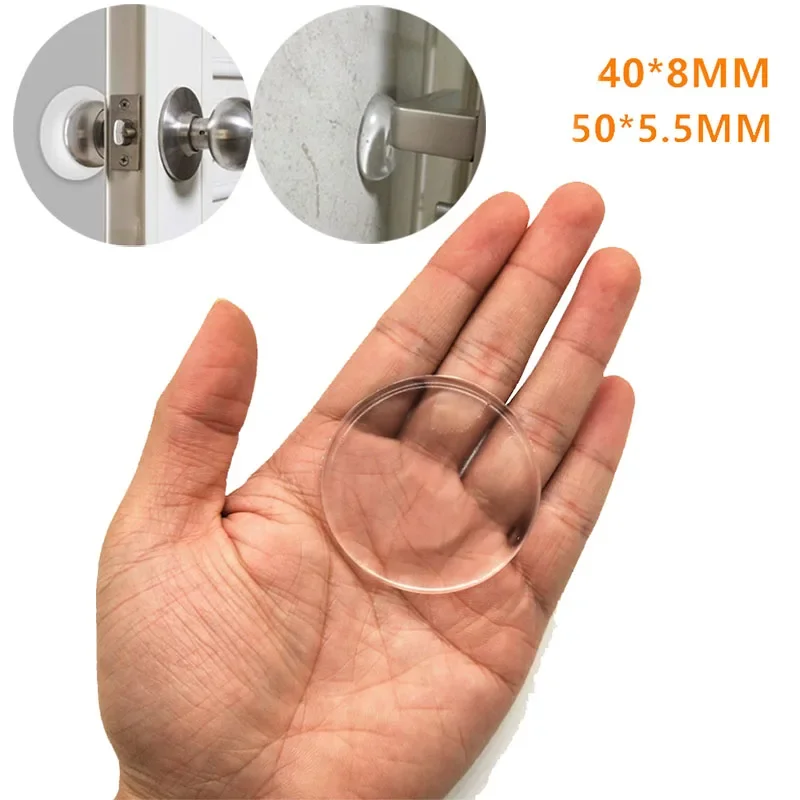 1/6Pcs Transparent Wall Protector Soft Silicone Door Handle Bumper Non-slip Mute Round Self-adhesive Security Doors Stop Muffler