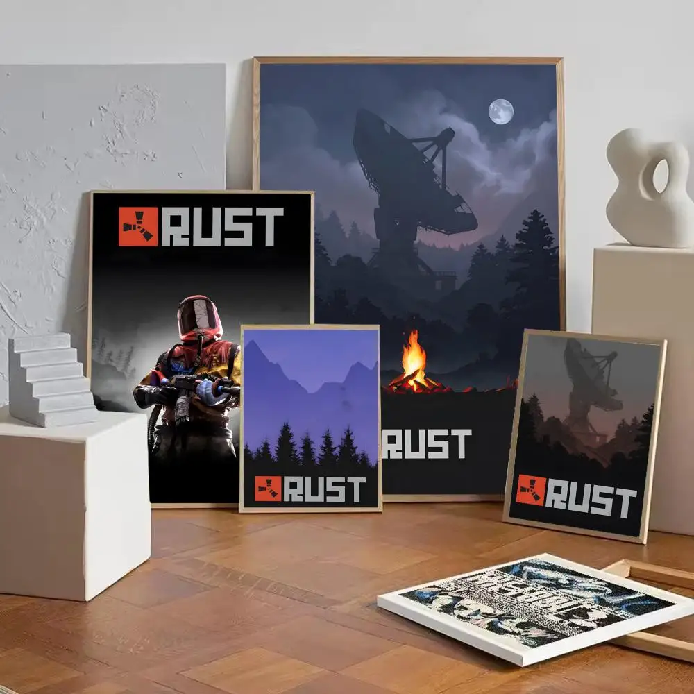 Online multiplayer survival game R-Rust Poster Art poster movie mural family childrens room wall decoration print Gift