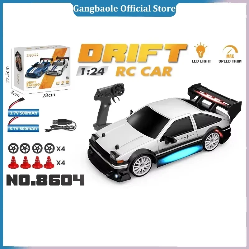 Rc Drift Car 1/24 Cross-Border 2.4G Remote Control High-Speed Electric Vehicle Ae86 4Wd Led Racing Toys for Boys Kdis Gift