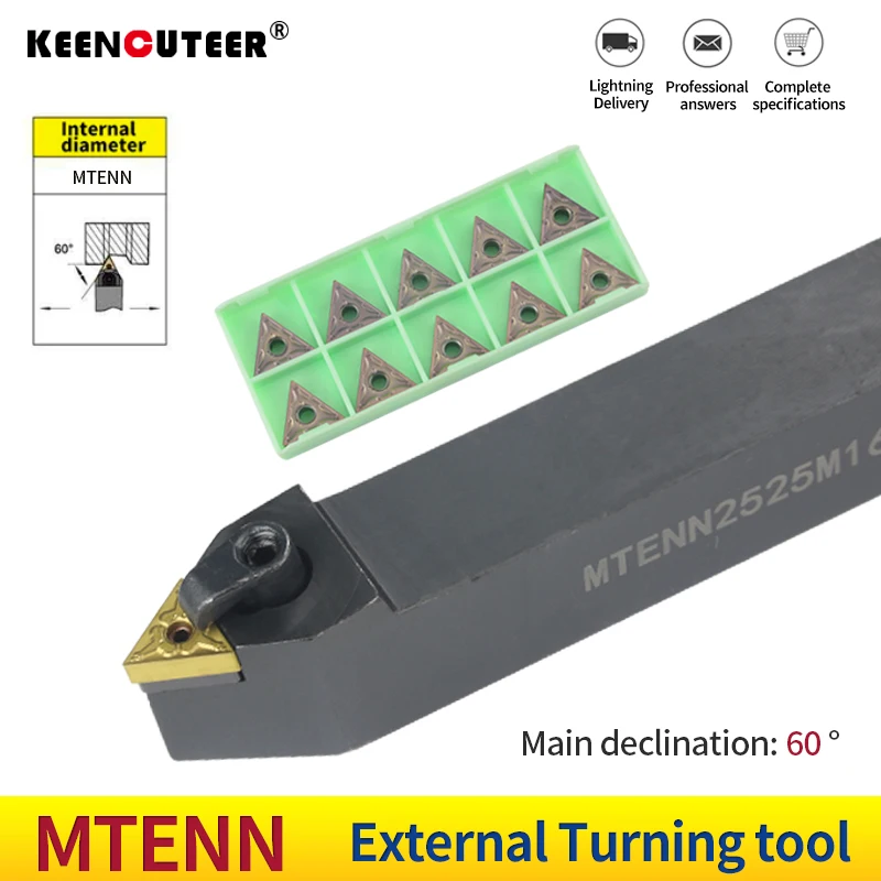 Suporte de Ferramenta de Torneamento Externo Tnmg16 Inserções de Carboneto Mtenn Torno Máquina de Corte Ferramentas Conjunto Mtenn2023k16 Mtenn1616h16 Mtenn2525m16