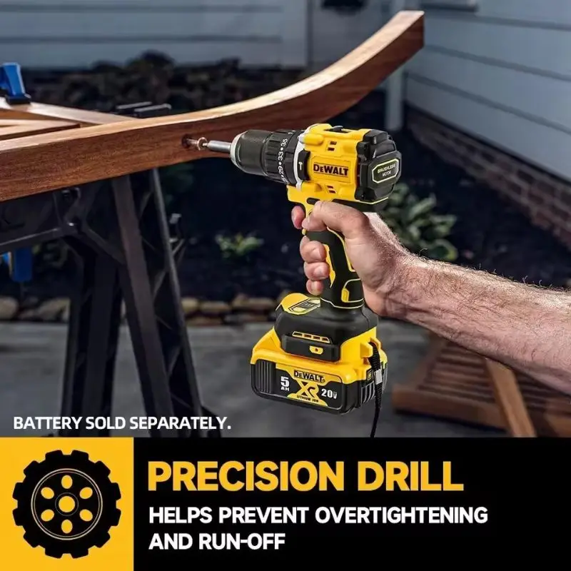 مفتاح ربط DeWalt DCD805 20 فولت بدون فرش، مثقاب مدمج أو مفتاح ربط تأثير بطارية السائق، أداة كهربائية