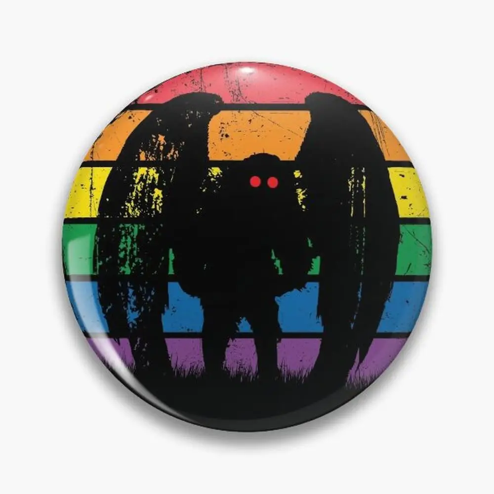 Mothman - Retro Vintage Rainbow Cryptid Gift Pin Buttons Brooches  Jewelry Accessory Customize Brooch Fashion Lapel Badges