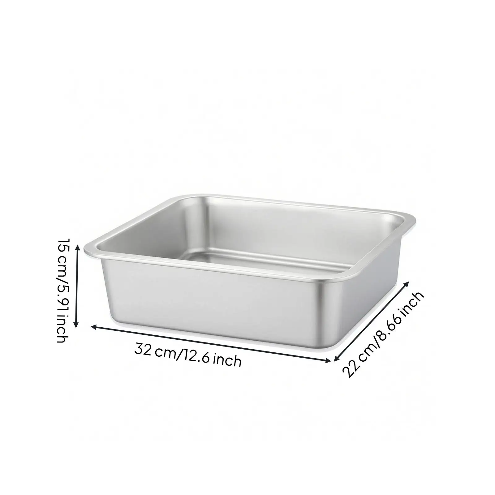 Practical Cat Litter Container Stainless Steel Deep Utility Tray for Feline Litter and Countertop Storage Use