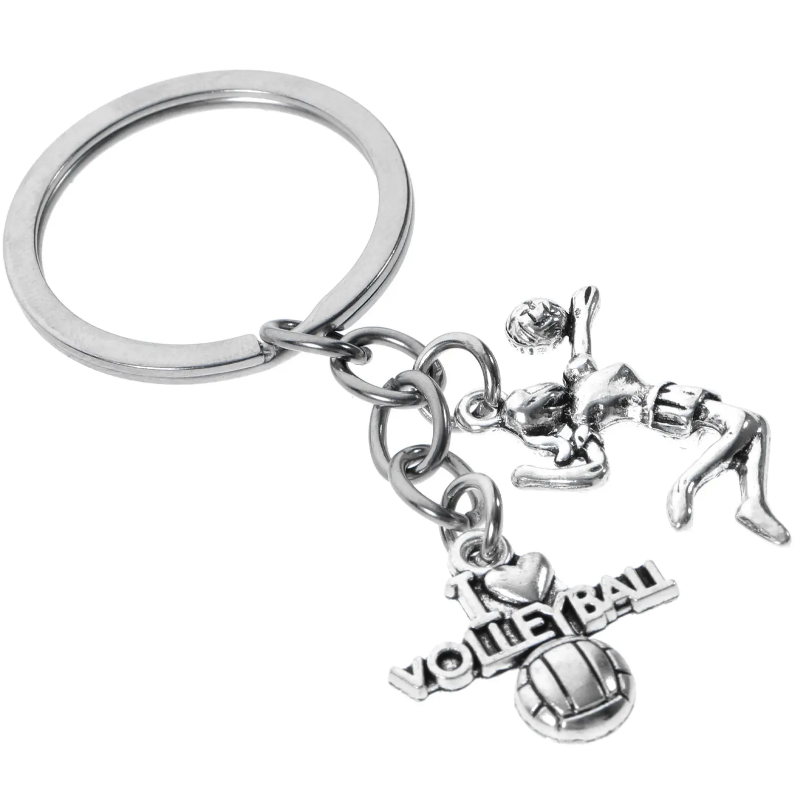 Compact Volleyball Keychain Zinc Alloy Stylish Sports Key Pendant Hanging Bag Car Accessory Portable Lightweight Gift for Team