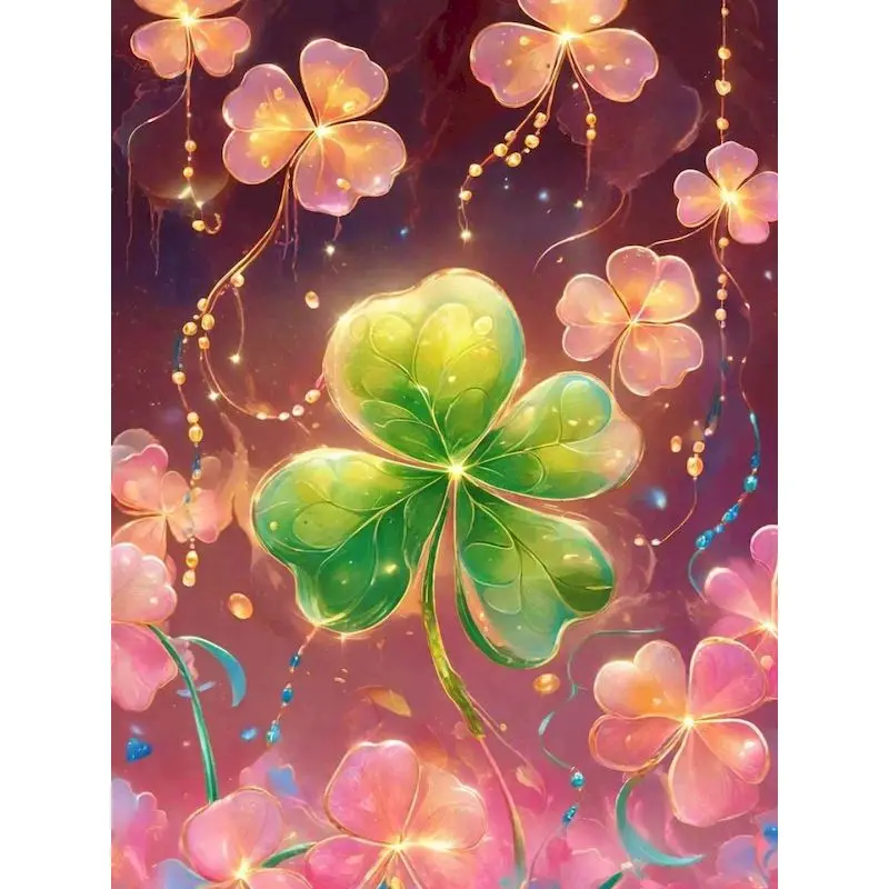 

GATYZTORY Diamond Embroidery Lucky Clover Picture Of Rhinestones Diamond Painting Scenery DIY Handmade Hobby