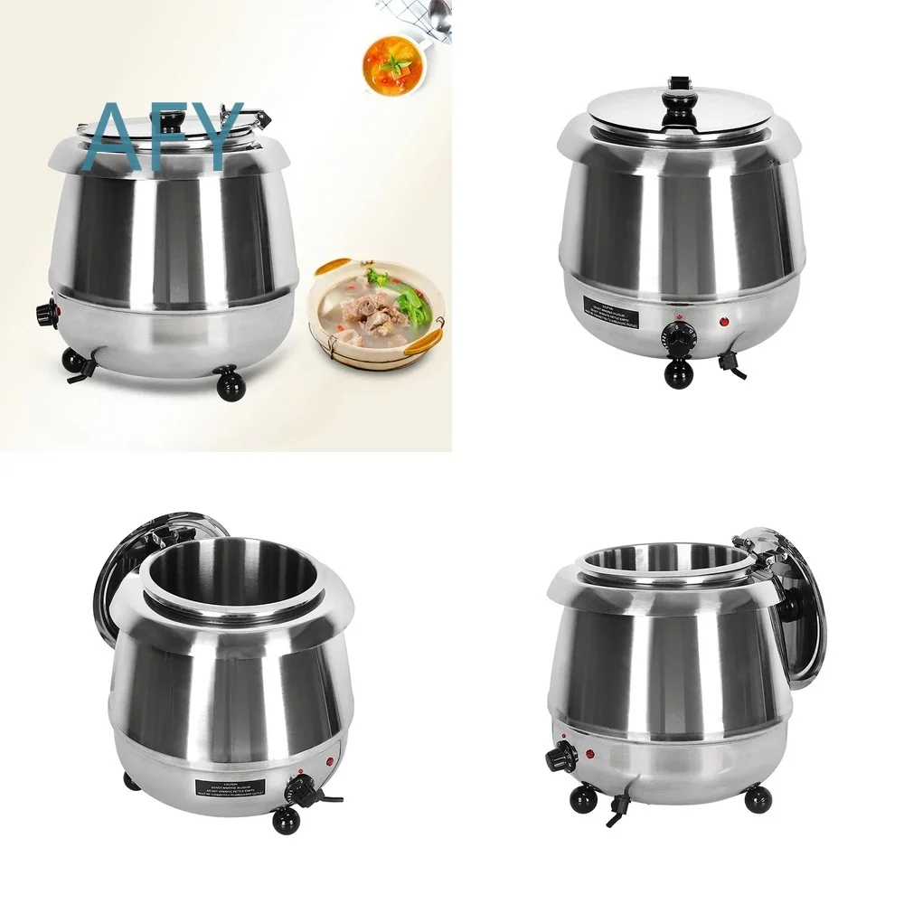 10L Electric Soup Kettle Warmer for Commercial Buffet Stainless Steel Food Warmer Pot for Soup Processing 110V 220V Hot Food