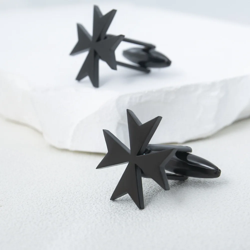 أزرار أكمام صليب مالطي للرجال من الفولاذ المقاوم للصدأ قميص الكفة الفرنسية ملحقات أزرار بدلة زفاف العريس