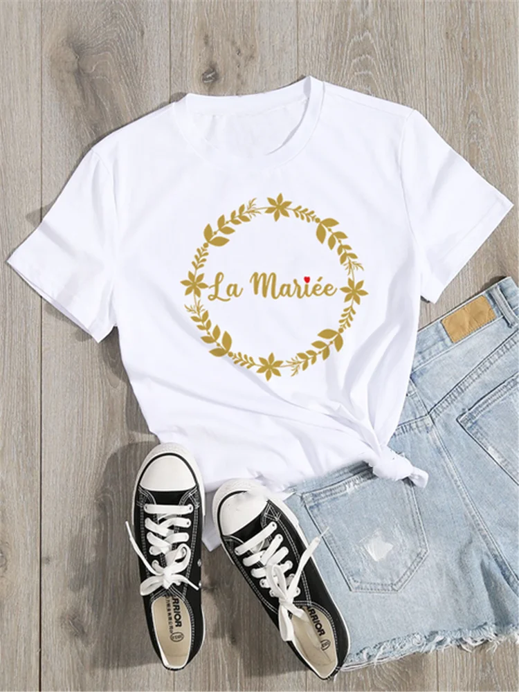 2023 Team Bride Bachelorette Wedding Party Woment-Shirts Fashion Clothing Short Sleeve Clothes Cute Young Girl T Shirt