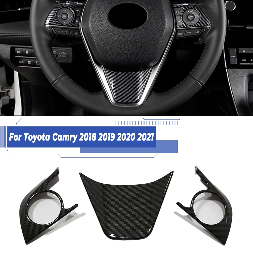 

Car Steering Wheel Button Cover Interior Center Console Sticker Trims For Toyota Camry 2018-2024 For Toyota Avalon 2019-2022