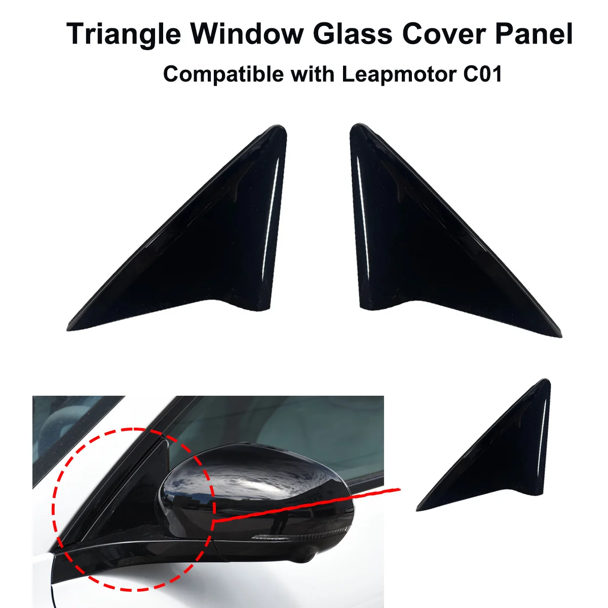 

Left Right Triangle Window Glass Cover Panel 5220750-CB01 5220760-CB01 Compatible with Leapmotor C01 Anti-Scratch Exterior Body