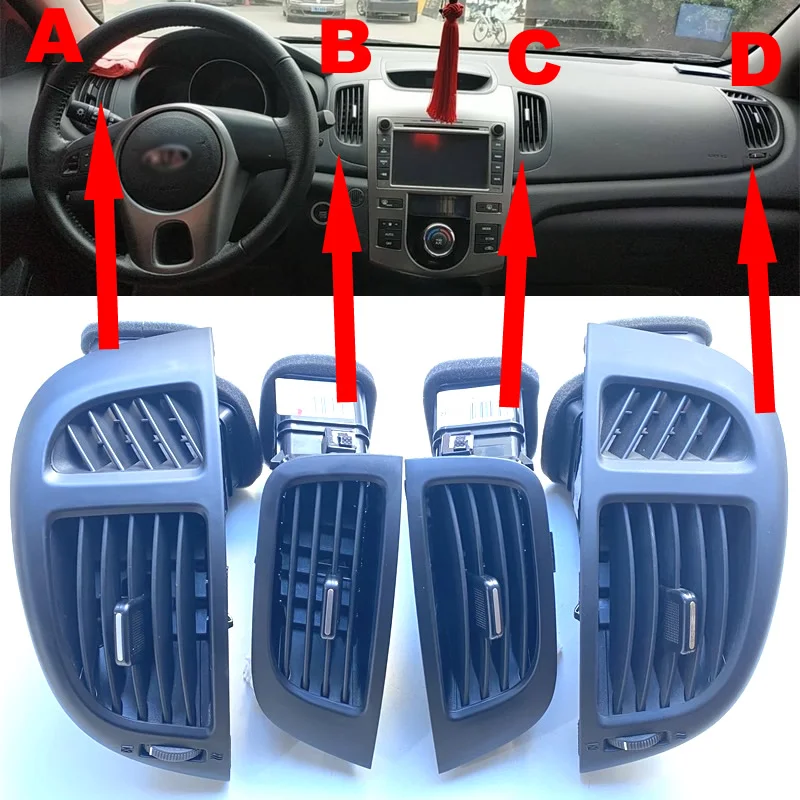 1pcs/4pcs LHD Front Row Wind Left middle Right Air Conditioning Vent Grill Outlet Panel With Chrome Plate For Kia Forte