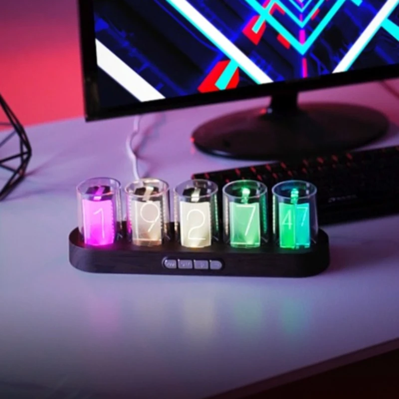 

Цифровые часы Nixie Tube: настольный декор для комнаты, светодиодные трубчатые часы, роскошные часы для гостиной, креативные украшения интерьера
