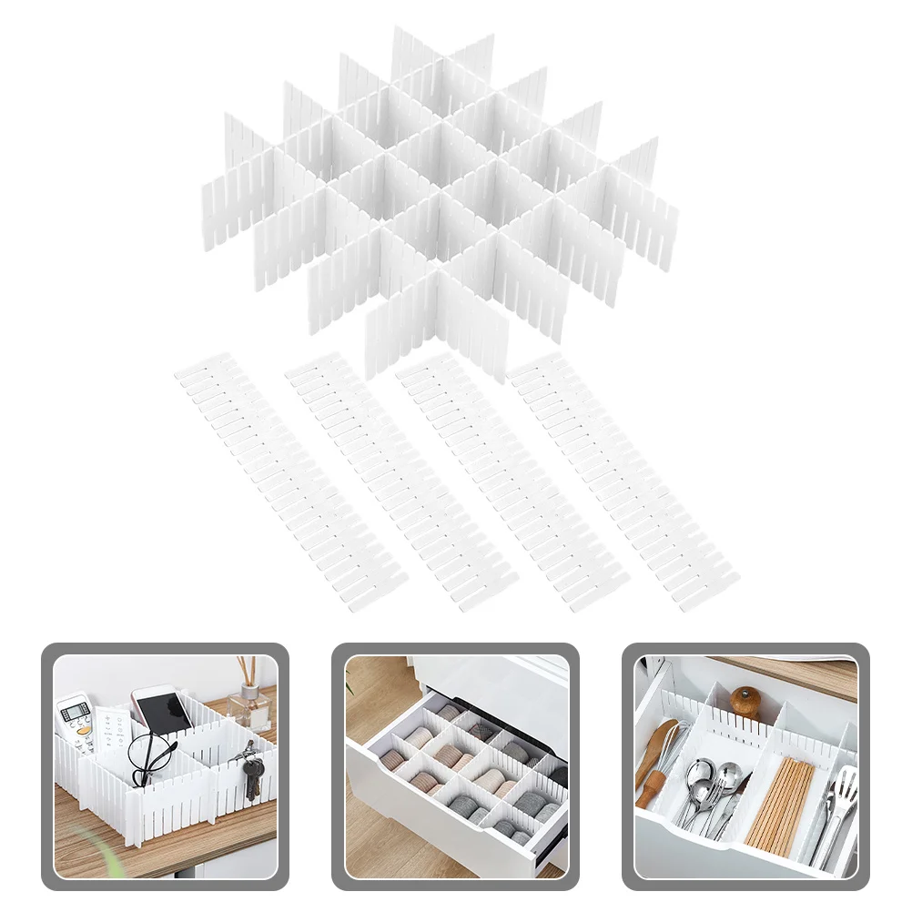 

12 Pcs Storage Drawers Organiser Plastic Dividers. Adjustable Separators PP DIY Organisers for