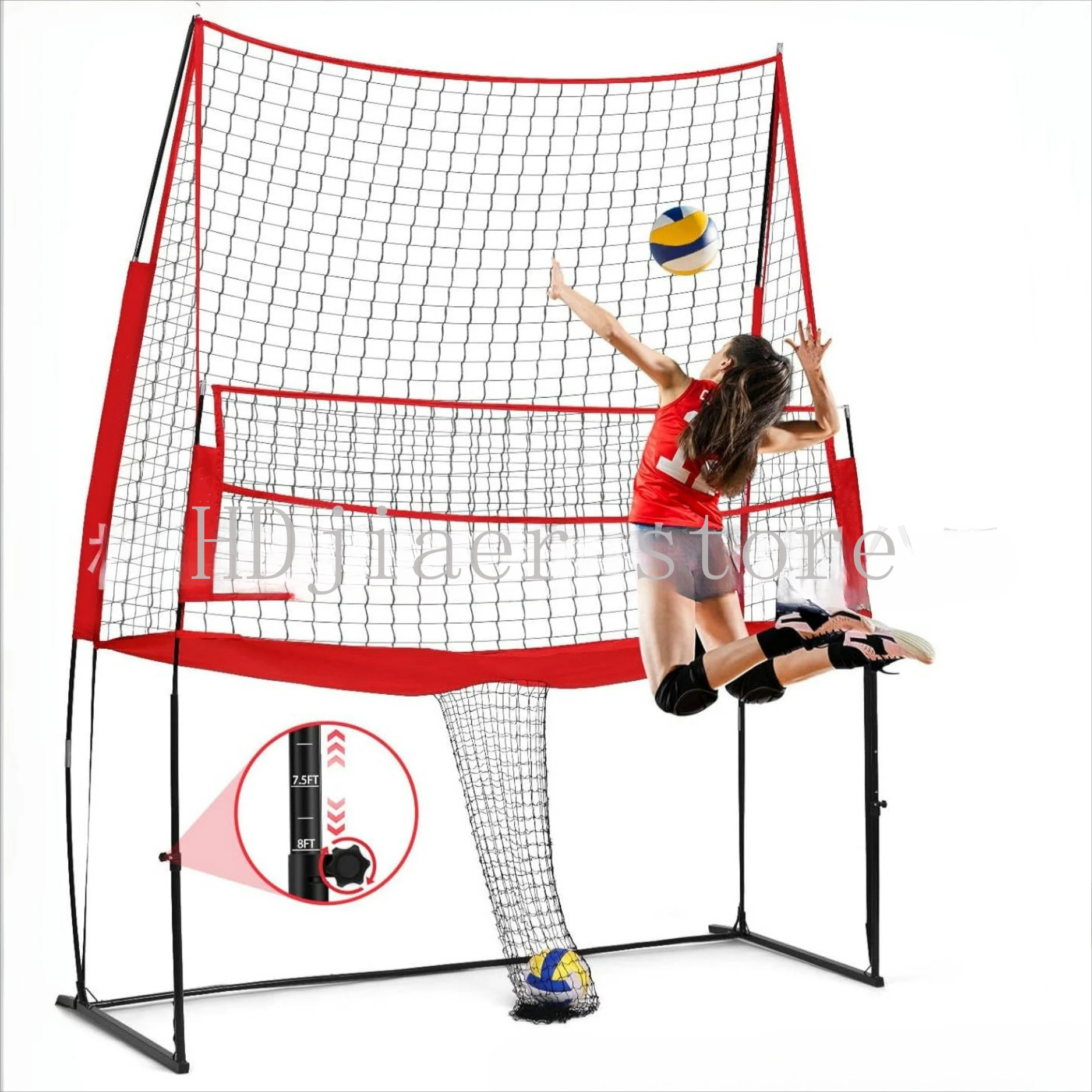 Portable volleyball practice net 11 * 8 feet single training net adjustable