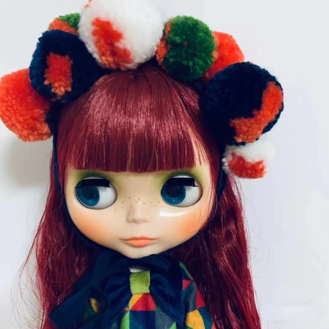 Neo Blyth Patty Patch Fluffy Coat BJD Doll Freckled Look Fiery Red Hair Body Moveable Figure Toy Customize Doll DIY Collection