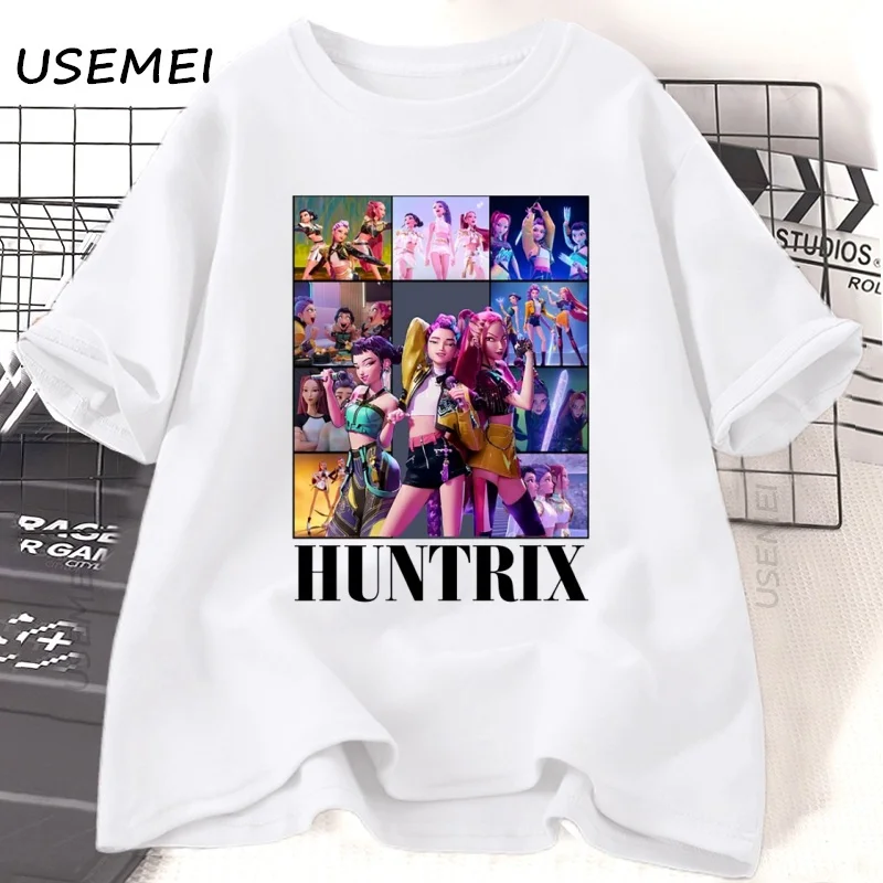 

K-Pop Demon Hunters Huntrix Girlgroup футболки с графическим рисунком женские модные футболки повседневные хлопковые футболки с короткими рукавами женская одежда