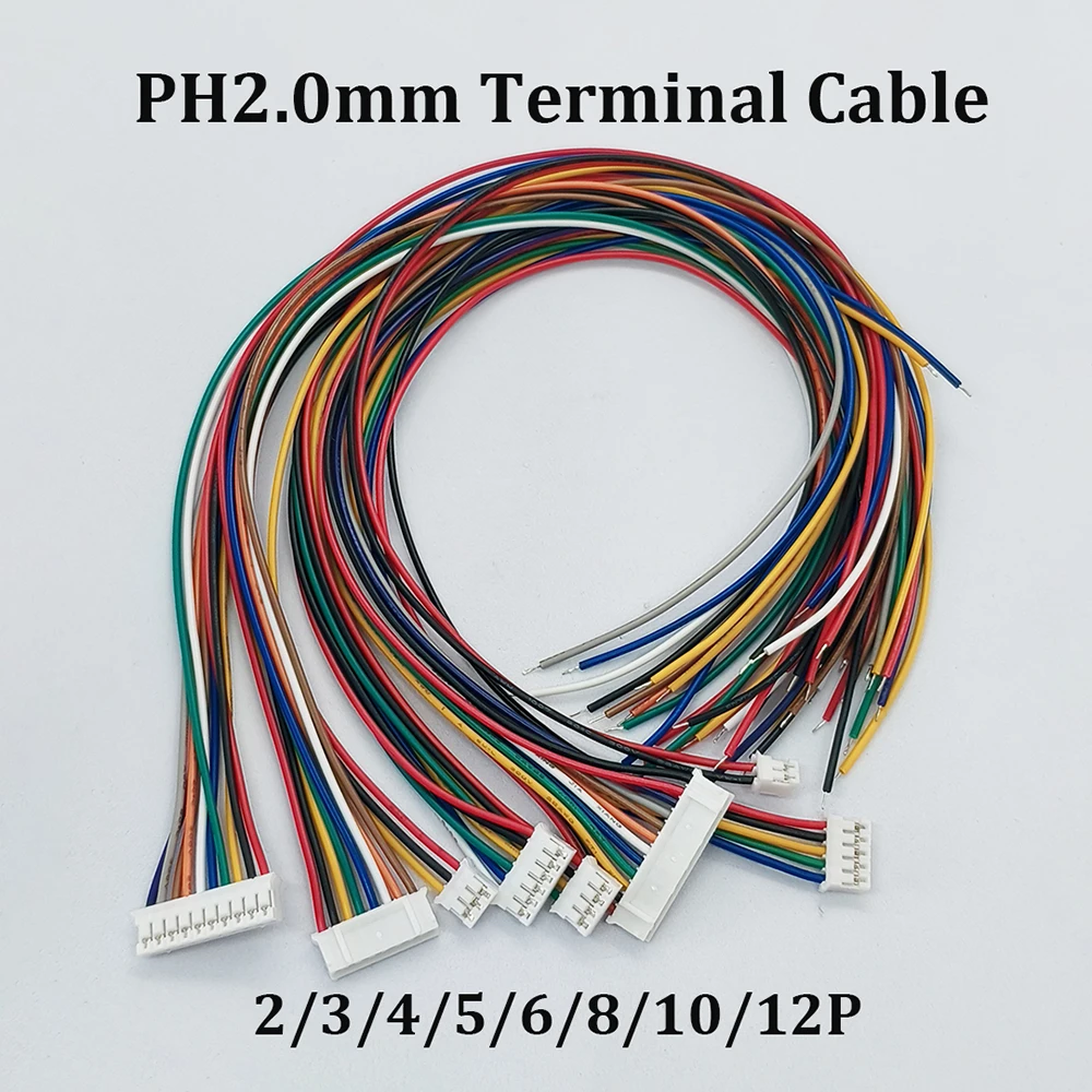 10 Stück 26AWG PH2.0mm 2/3/4/5/6/8/10/12P Verbindungskabel 10/20/30CM Elektronisches Verbindungskabel für DIY-Elektronikverbindungen – Detail 1