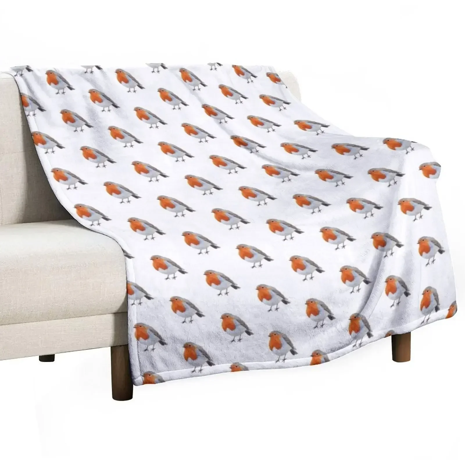 

English Robin Bird Throw Blanket Fashion Sofas Hairy Thermal Thermals For Travel Blankets