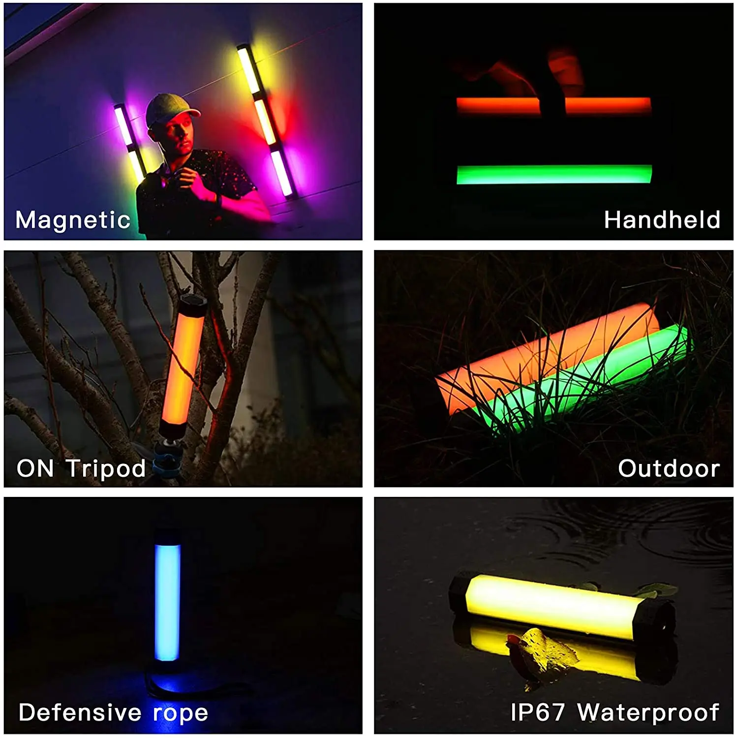 LUXCEO P200 RGB Video Light IP67 Rainproof APP Control Tube Built-in Battery&Magnet LED Photography Light Stick for Photo TikTok