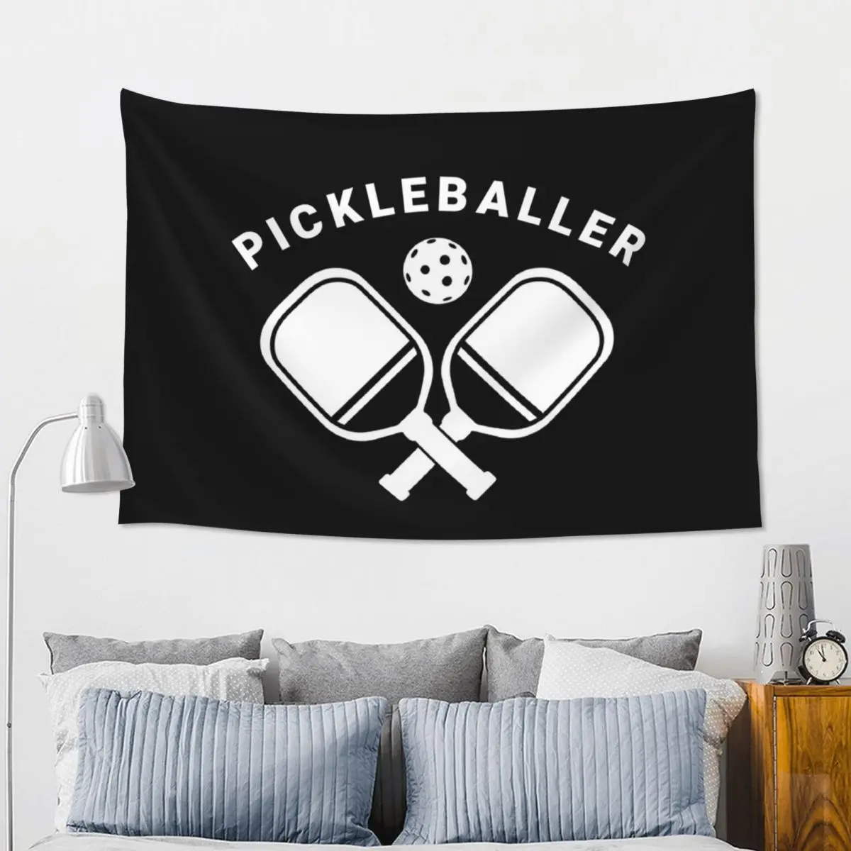 Fun Pickleball Apparel Pickleballer Tapestry Art Wall Hanging Aesthetic Home Decor Tapestries for Living Room Bedroom Dorm Room